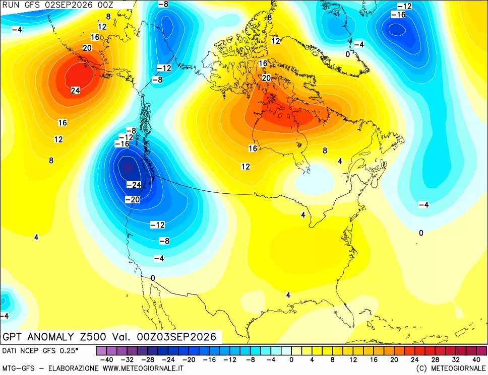 mappa 500 hPa GPT Anomaly vs Cli.No 1981-2010