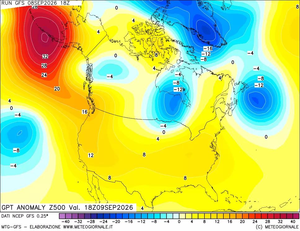 mappa 500 hPa GPT Anomaly vs Cli.No 1981-2010