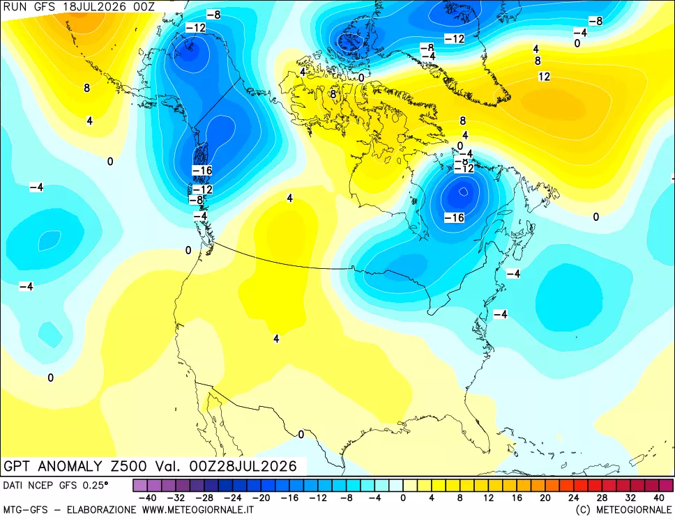 mappa 500 hPa GPT Anomaly vs Cli.No 1981-2010