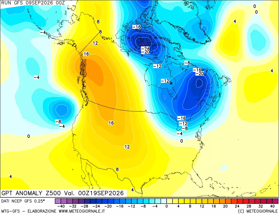 mappa 500 hPa GPT Anomaly vs Cli.No 1981-2010