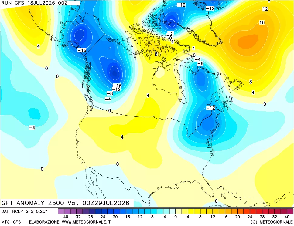 mappa 500 hPa GPT Anomaly vs Cli.No 1981-2010