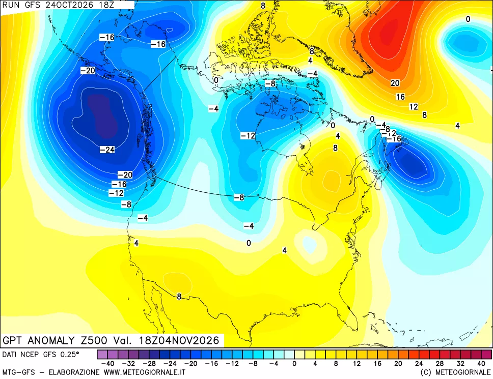 mappa 500 hPa GPT Anomaly vs Cli.No 1981-2010