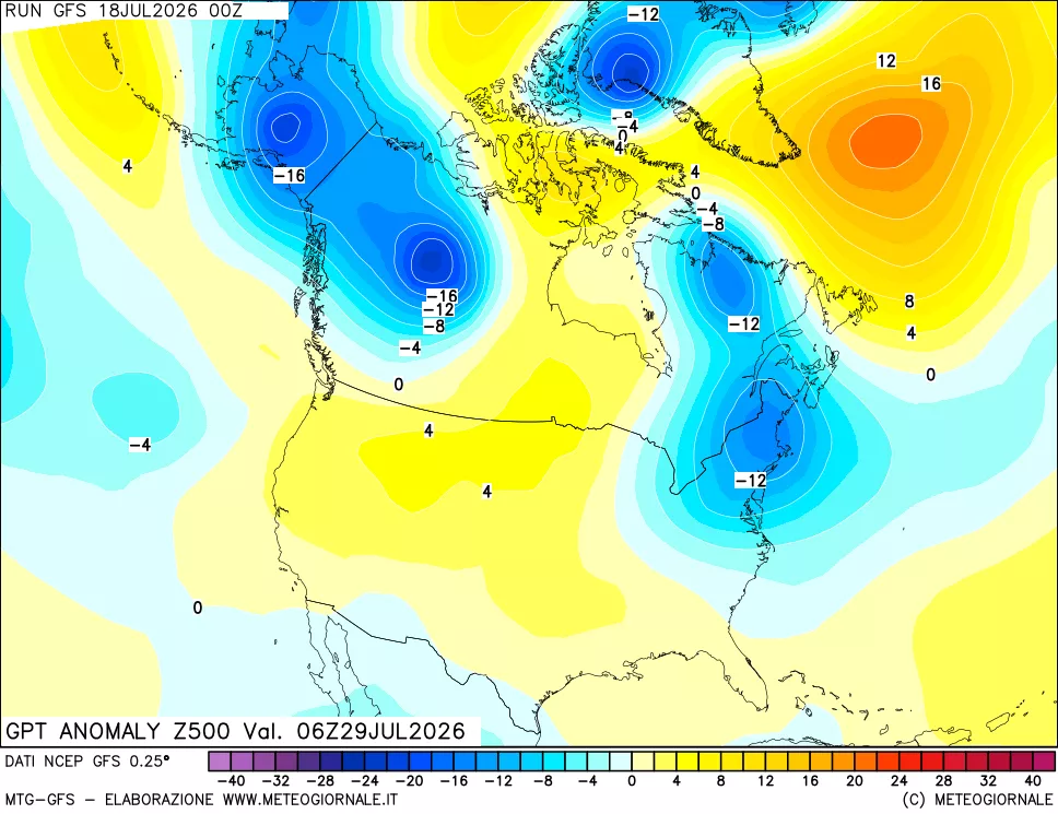 mappa 500 hPa GPT Anomaly vs Cli.No 1981-2010