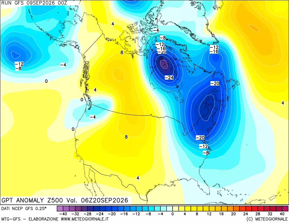 mappa 500 hPa GPT Anomaly vs Cli.No 1981-2010