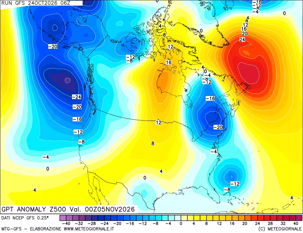 mappa 500 hPa GPT Anomaly vs Cli.No 1981-2010