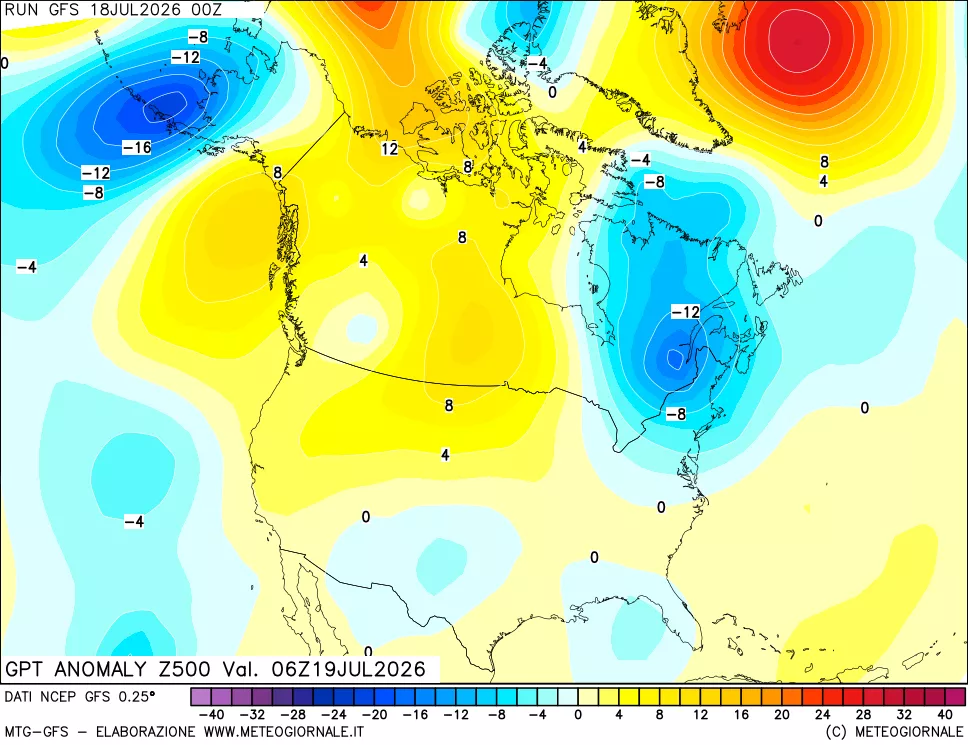 mappa 500 hPa GPT Anomaly vs Cli.No 1981-2010