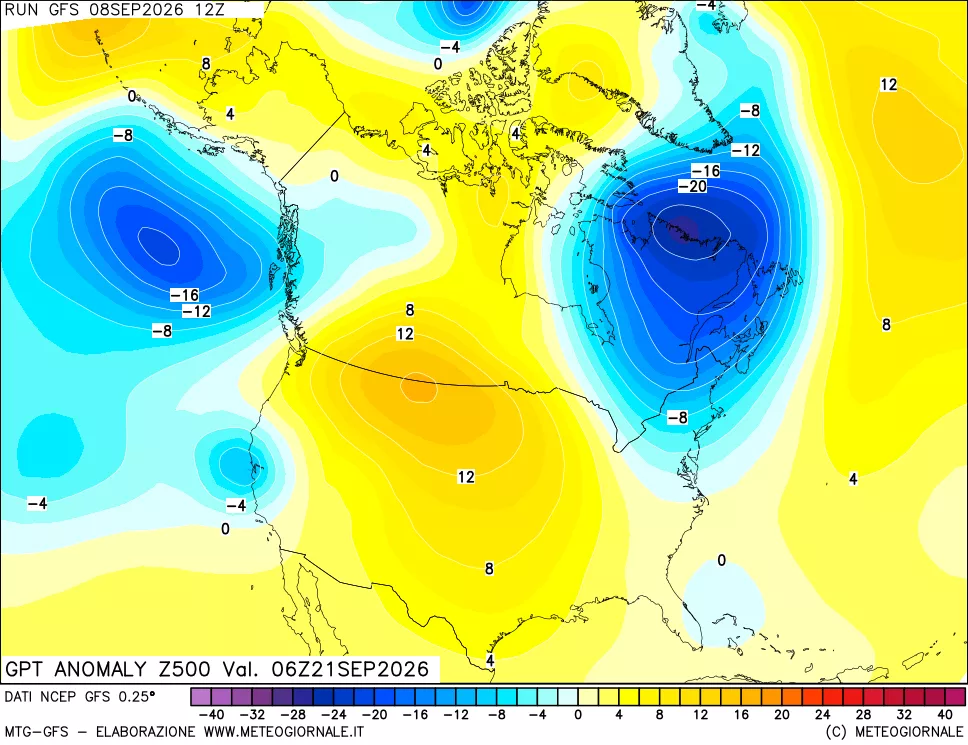 mappa 500 hPa GPT Anomaly vs Cli.No 1981-2010