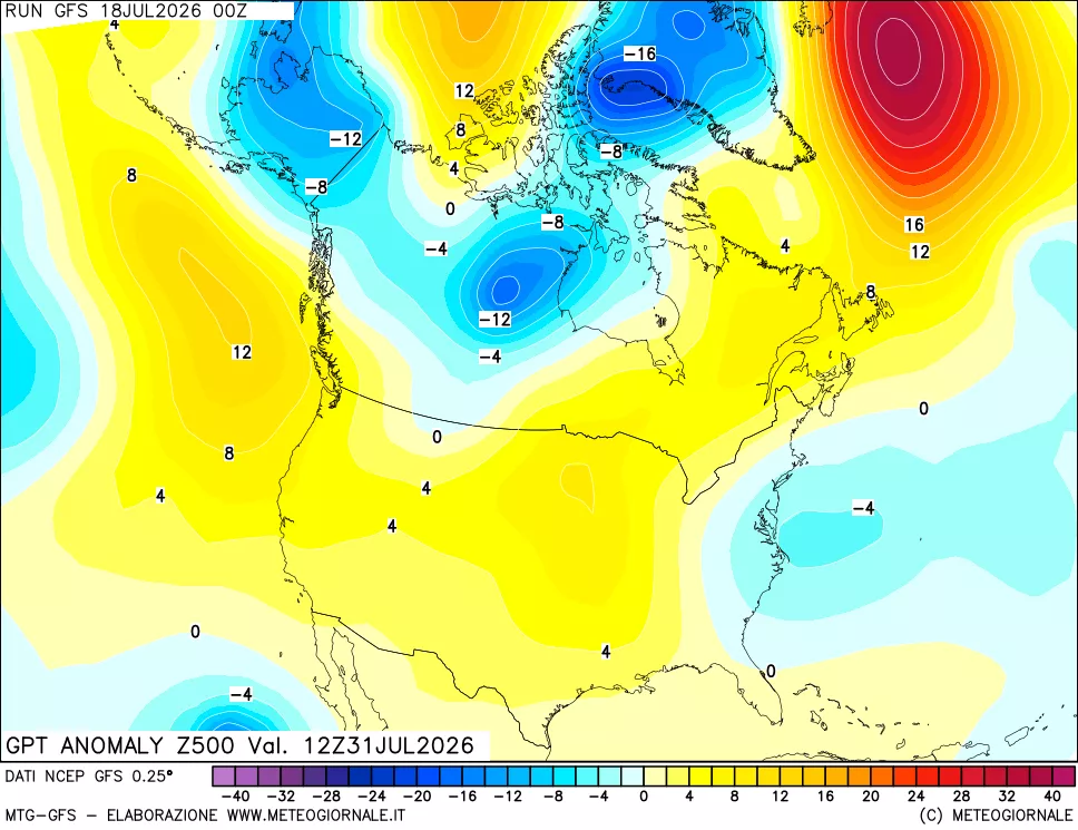 mappa 500 hPa GPT Anomaly vs Cli.No 1981-2010