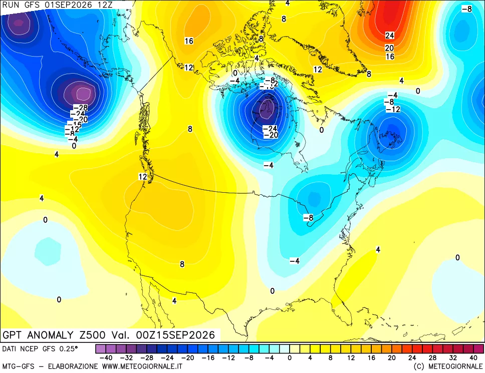 mappa 500 hPa GPT Anomaly vs Cli.No 1981-2010