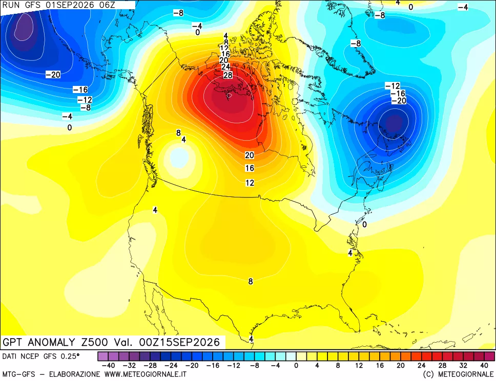 mappa 500 hPa GPT Anomaly vs Cli.No 1981-2010