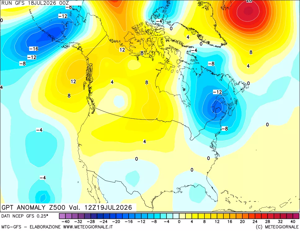 mappa 500 hPa GPT Anomaly vs Cli.No 1981-2010