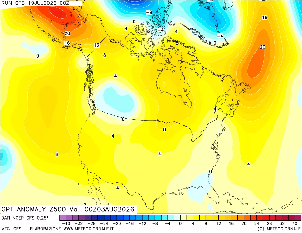 mappa 500 hPa GPT Anomaly vs Cli.No 1981-2010