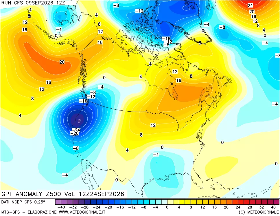 mappa 500 hPa GPT Anomaly vs Cli.No 1981-2010