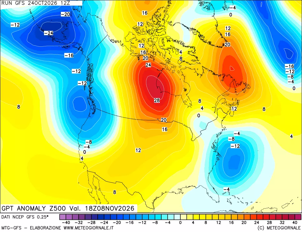 mappa 500 hPa GPT Anomaly vs Cli.No 1981-2010