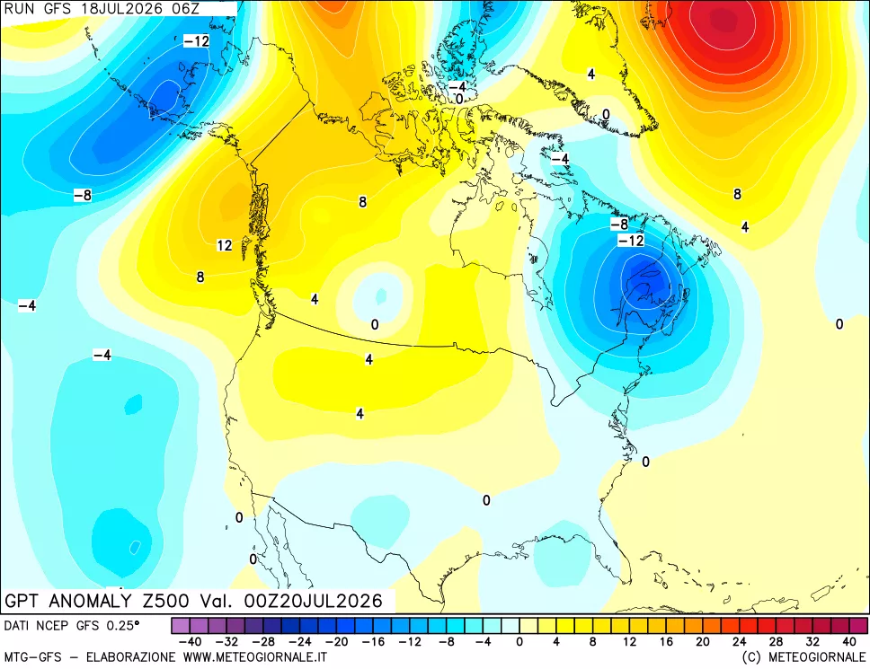 mappa 500 hPa GPT Anomaly vs Cli.No 1981-2010
