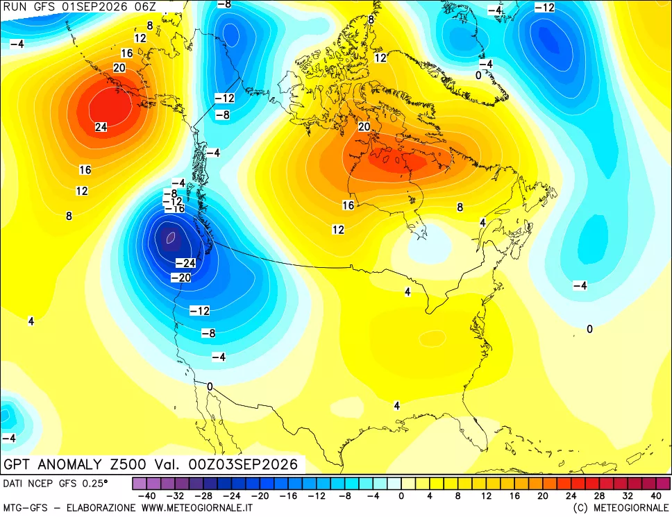 mappa 500 hPa GPT Anomaly vs Cli.No 1981-2010