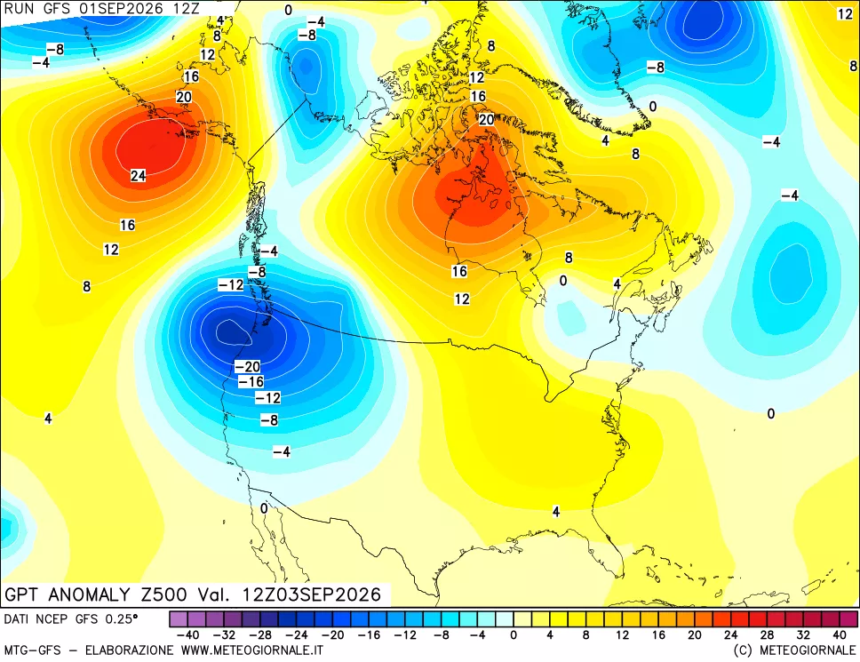 mappa 500 hPa GPT Anomaly vs Cli.No 1981-2010