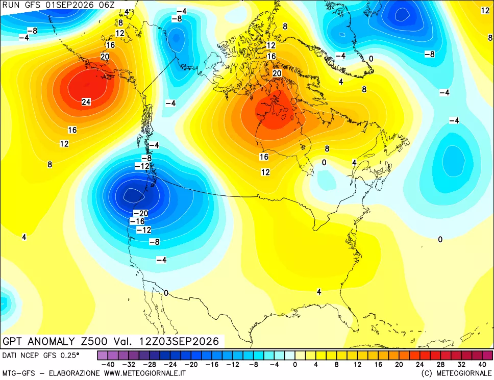 mappa 500 hPa GPT Anomaly vs Cli.No 1981-2010