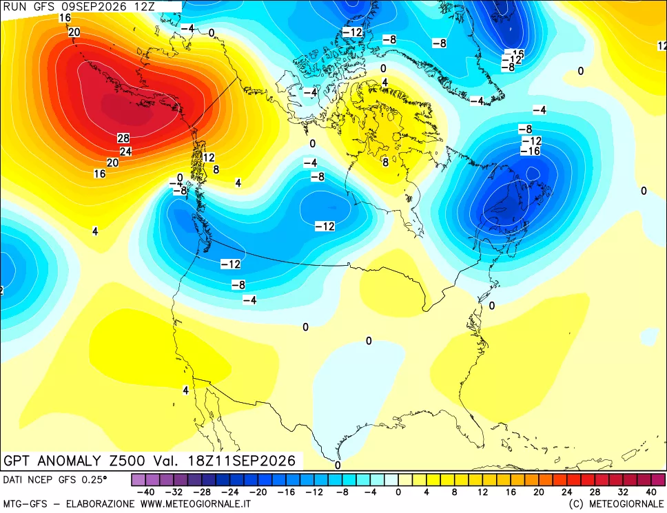 mappa 500 hPa GPT Anomaly vs Cli.No 1981-2010