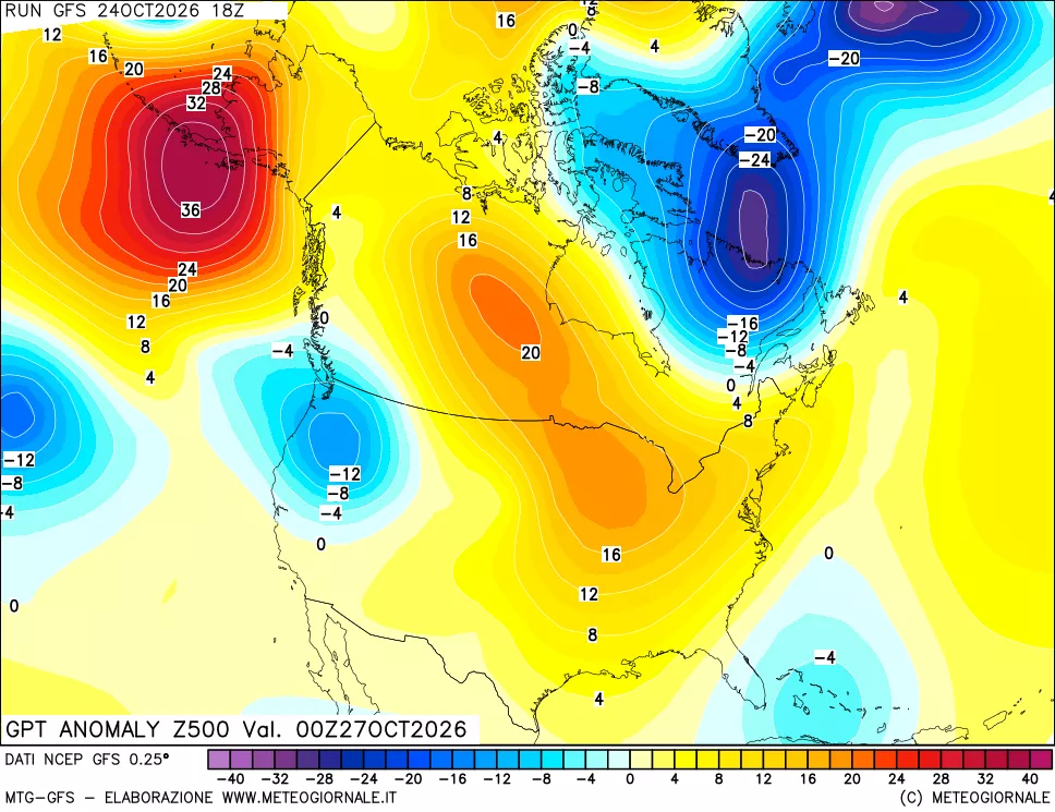 mappa 500 hPa GPT Anomaly vs Cli.No 1981-2010