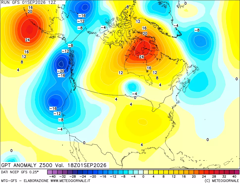 mappa 500 hPa GPT Anomaly vs Cli.No 1981-2010