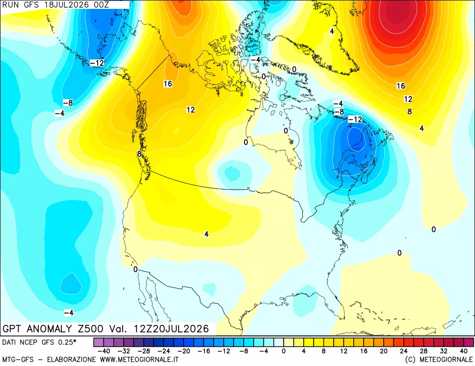 mappa 500 hPa GPT Anomaly vs Cli.No 1981-2010