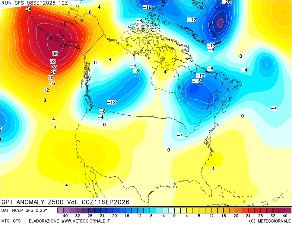 mappa 500 hPa GPT Anomaly vs Cli.No 1981-2010