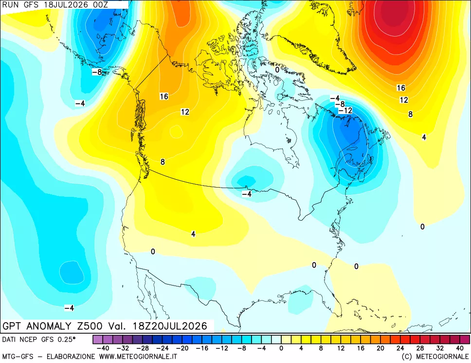 mappa 500 hPa GPT Anomaly vs Cli.No 1981-2010