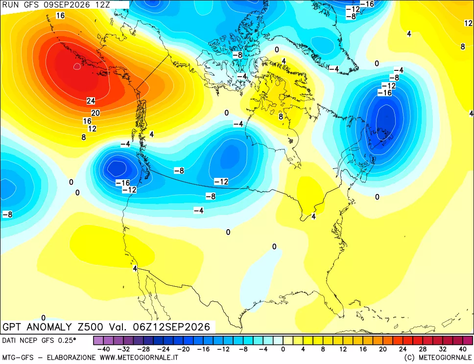 mappa 500 hPa GPT Anomaly vs Cli.No 1981-2010