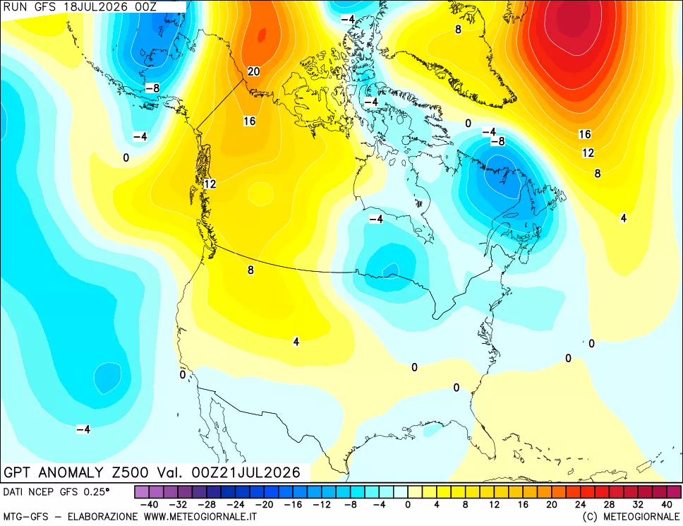 mappa 500 hPa GPT Anomaly vs Cli.No 1981-2010