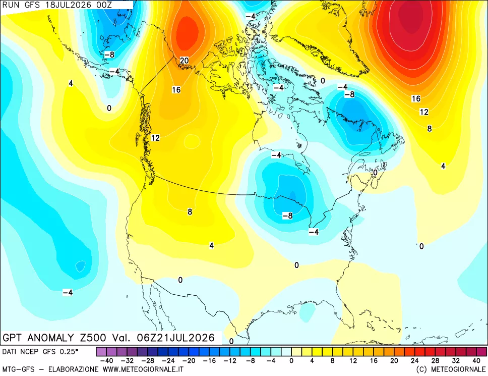 mappa 500 hPa GPT Anomaly vs Cli.No 1981-2010
