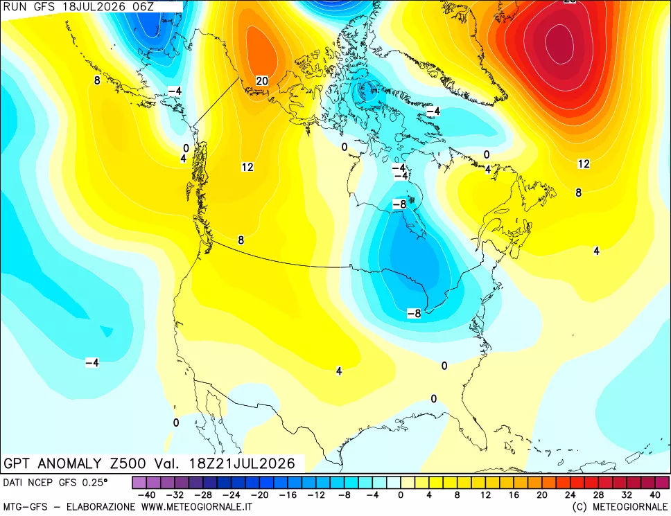 mappa 500 hPa GPT Anomaly vs Cli.No 1981-2010