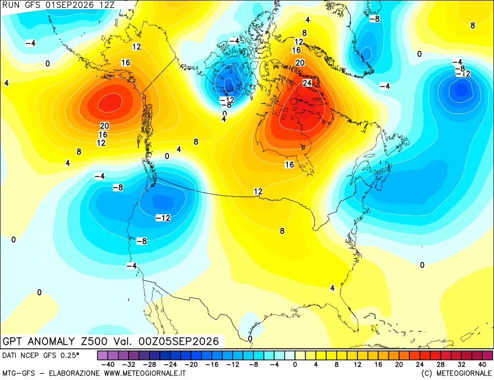 mappa 500 hPa GPT Anomaly vs Cli.No 1981-2010