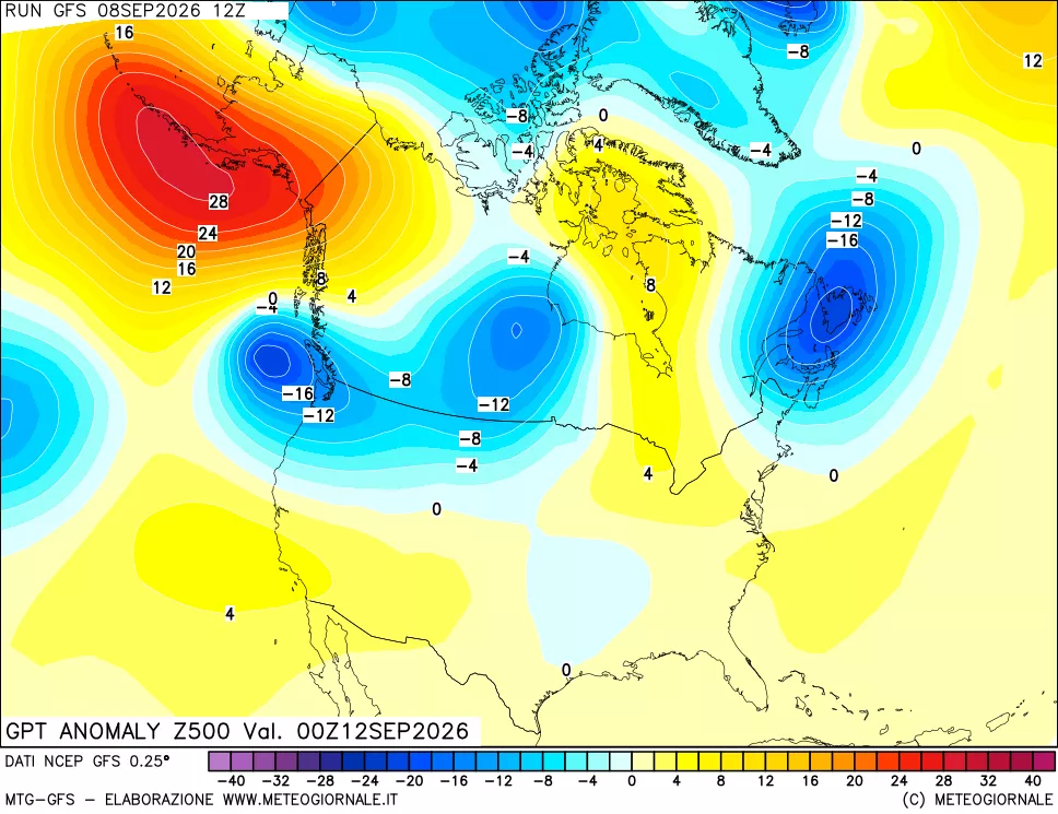 mappa 500 hPa GPT Anomaly vs Cli.No 1981-2010