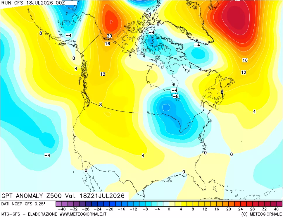 mappa 500 hPa GPT Anomaly vs Cli.No 1981-2010