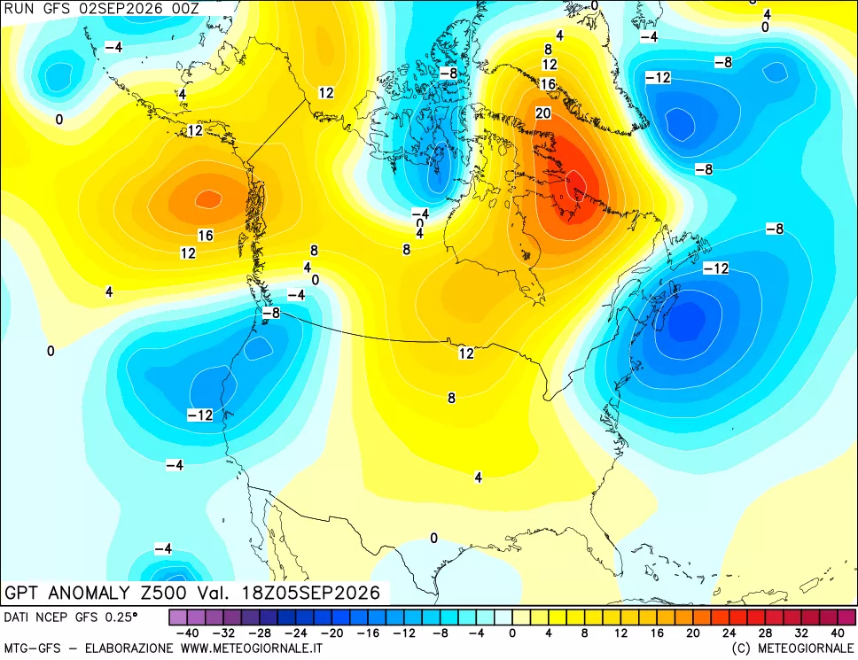 mappa 500 hPa GPT Anomaly vs Cli.No 1981-2010