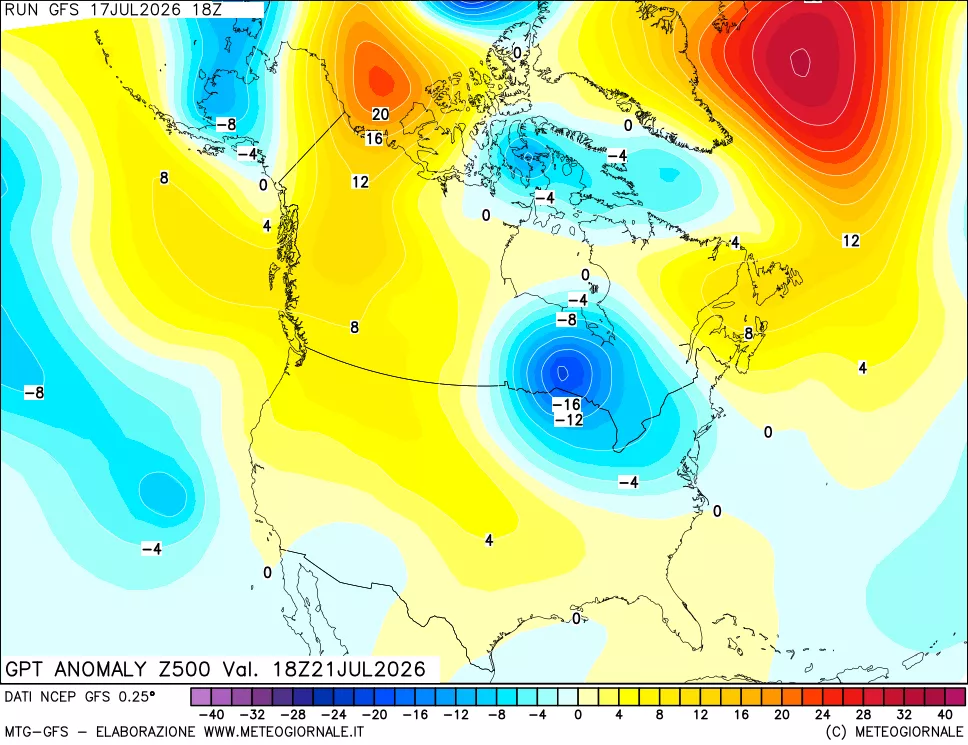 mappa 500 hPa GPT Anomaly vs Cli.No 1981-2010
