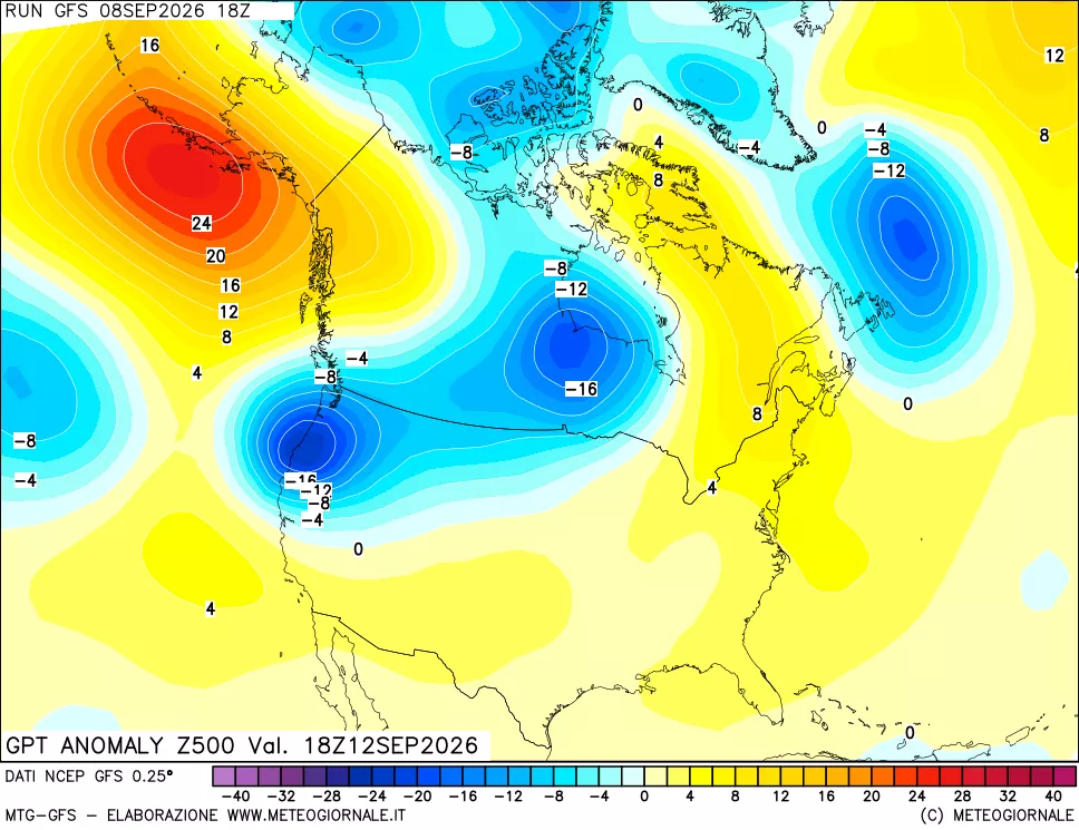 mappa 500 hPa GPT Anomaly vs Cli.No 1981-2010
