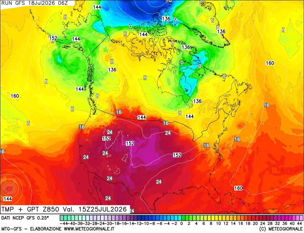 mappa 850 hPa Temp + GPT