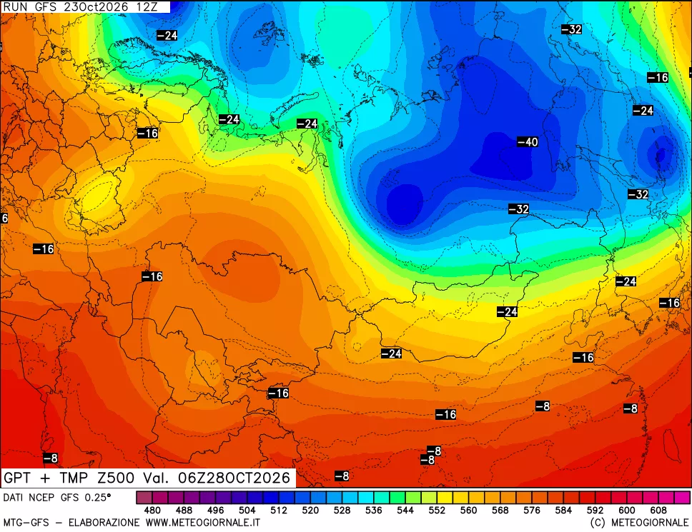 mappa 500 hPa GPT + Temp