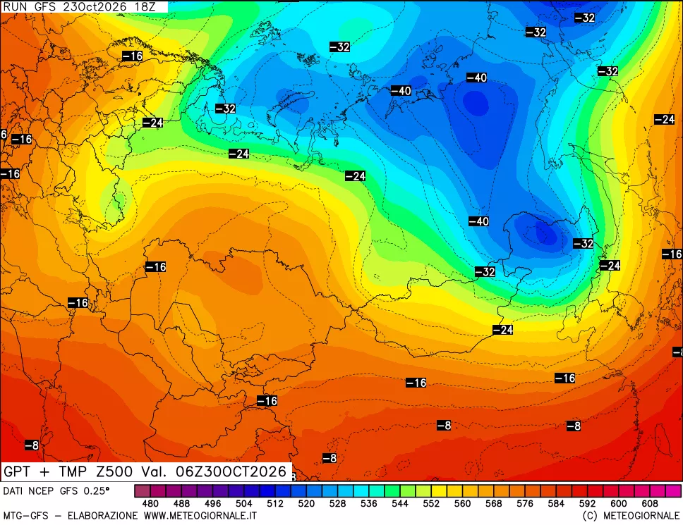 mappa 500 hPa GPT + Temp