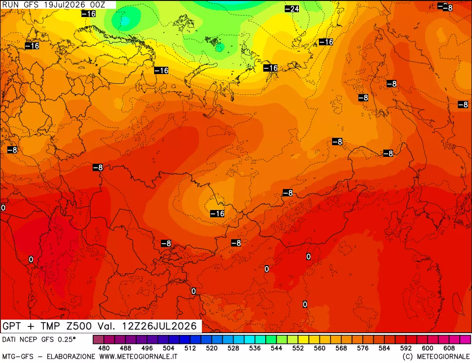 mappa 500 hPa GPT + Temp
