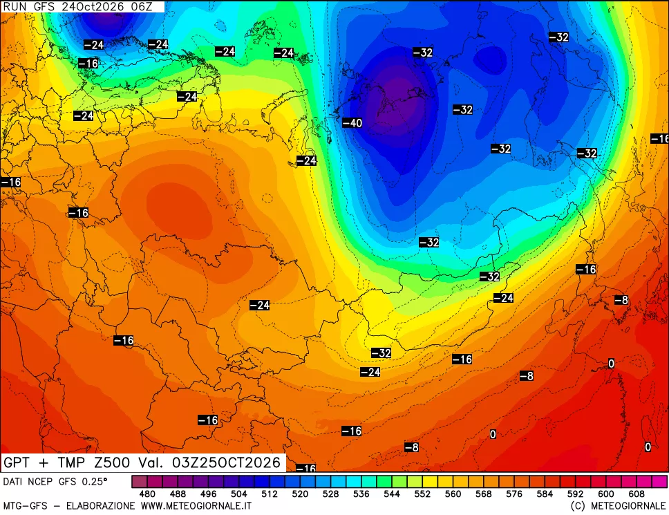 mappa 500 hPa GPT + Temp