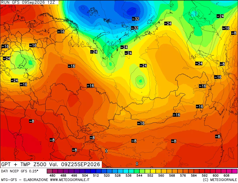 mappa 500 hPa GPT + Temp