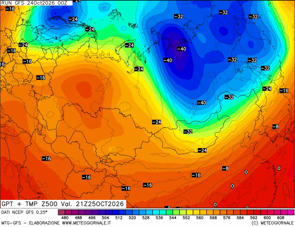 mappa 500 hPa GPT + Temp
