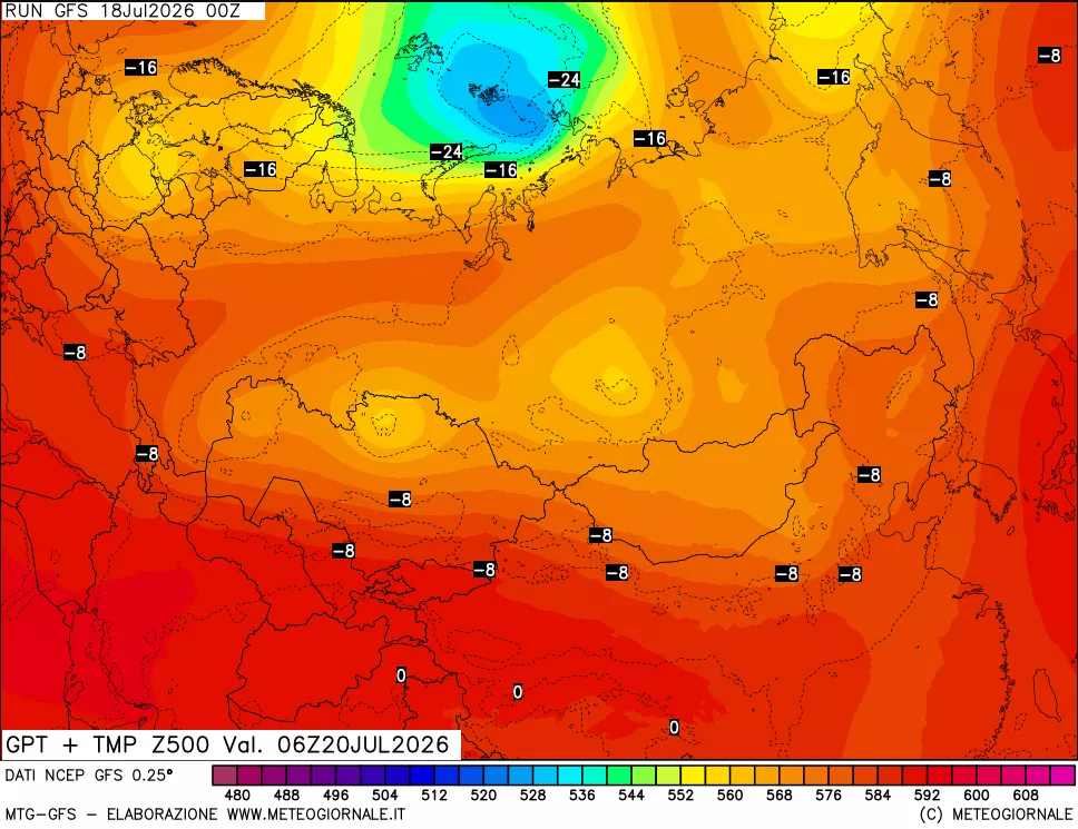 mappa 500 hPa GPT + Temp
