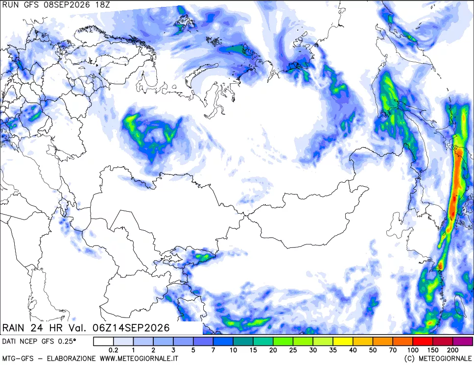 mappa Precipitazioni 24 ore precedenti