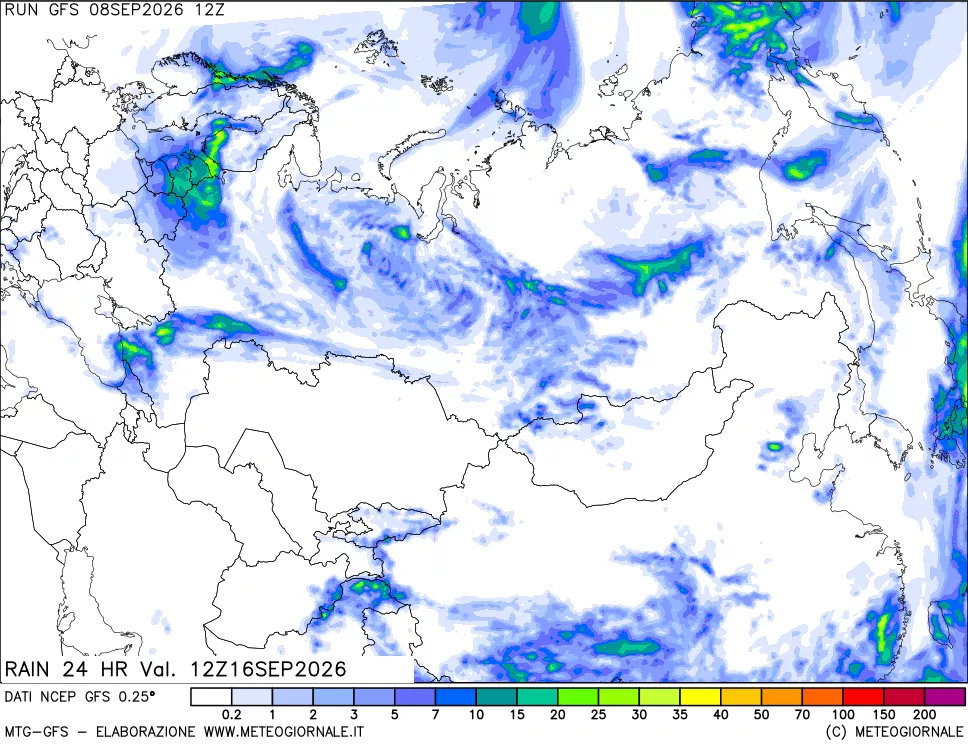 mappa Precipitazioni 24 ore precedenti