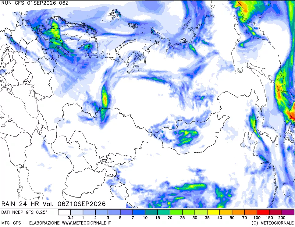 mappa Precipitazioni 24 ore precedenti