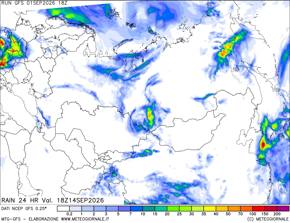 mappa Precipitazioni 24 ore precedenti
